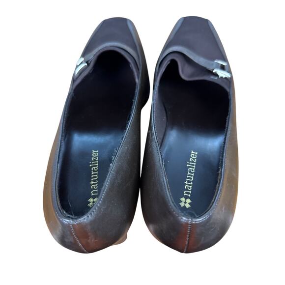 Naturalizer Edie Womens Dark Brown Leather Chunky Heels Pumps Classic Shoes 8.5 - Picture 10 of 16